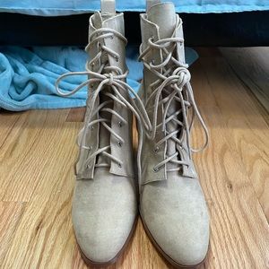 Beige mid-calf Booties